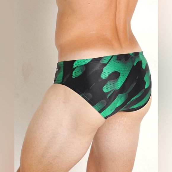 Speedo NWT Men’s 32 Powerflex Natural Wonder Swim Brief Killer Green - Picture 5 of 7